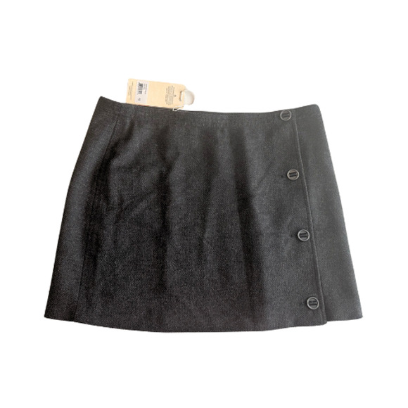 PrAna Nicky Wool-Blend Charcoal Gray Mini Skirt Size 12 - Picture 1 of 7